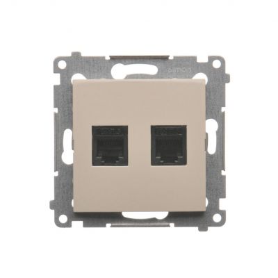 Simon 54 Gniazdo telefoniczne podwójne RJ12 kremowy DT2.01/41 KONTAKT (DT2.01/41)