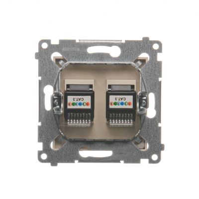 Simon 54 Gniazdo telefoniczne podwójne RJ12 kremowy DT2.01/41 KONTAKT (DT2.01/41)