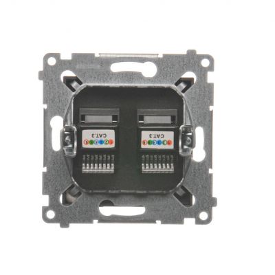 Gniazdo telefoniczne RJ12 podwójne (moduł); antracyt DT2.01/48 KONTAKT (DT2.01/48)