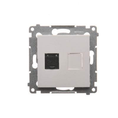 Simon 54 Gniazdo komputerowe pojedyncze RJ45 kategoria 6 z przesłoną przeciwkurzową biały D61.01/11 KONTAKT (D61.01/11)