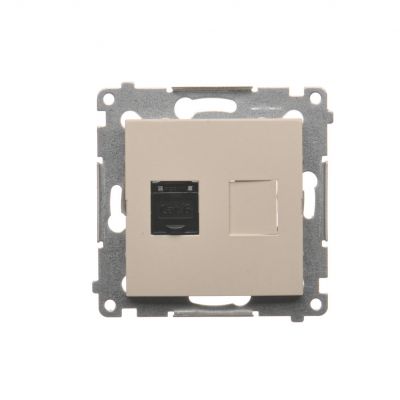 Simon 54 Gniazdo komputerowe pojedyncze RJ45 kategoria 6 z przesłoną przeciwkurzową kremowy D61.01/41 KONTAKT (D61.01/41)