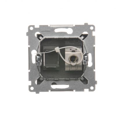 Simon 54 Gniazdo komputerowe pojedyncze RJ45 kategoria 6 ekranowane z przesłoną przeciwkurzową antracyt D61E.01/48 KONTAKT (D61E.01/48)
