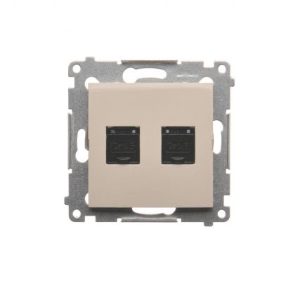 Simon 54 Gniazdo komputerowe podwójne RJ45 kategoria 6 z przesłoną przeciwkurzową kremowy D62.01/41 KONTAKT (D62.01/41)