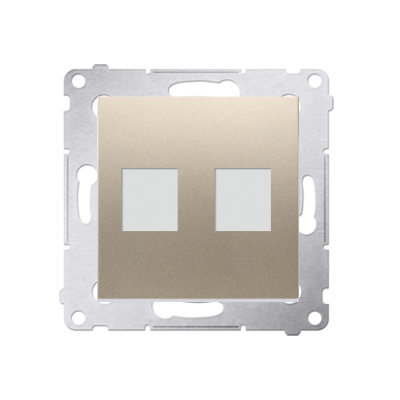 Simon 54 Pokrywa gniazd teleinformatycznych na Keystone płaska podwójna złoty mat DKP2.01/44 KONTAKT (DKP2.01/44)