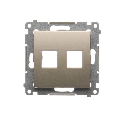 Simon 54 Pokrywa gniazd teleinformatycznych na Keystone płaska podwójna złoty mat DKP2.01/44 KONTAKT (DKP2.01/44)