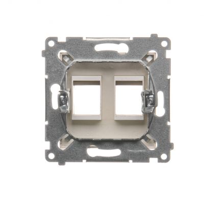 Simon 54 Pokrywa gniazd teleinformatycznych na Keystone płaska podwójna złoty mat DKP2.01/44 KONTAKT (DKP2.01/44)