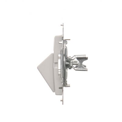 Simon 54 Pokrywa gniazd teleinformatycznych na Keystone skośna pojedyncza z polem opisowym . Montaż na łapki i wkręty biały DKP1S.01/11 KONTAKT (DKP1S.01/11)