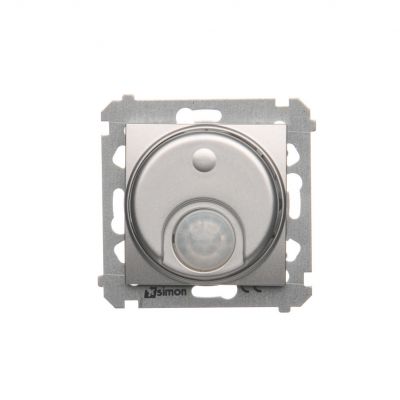 Simon 54 Łącznik z czujnikiem ruchu z przekaźnikiem z zabezpieczeniem 8(2)A 230V srebrny mat *Wymagana instalacja 3-przewodowa DCR11P.01/43 KONTAKT (DCR11P.01/43)
