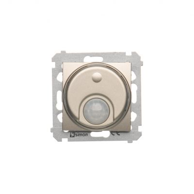 Simon 54 Łącznik z czujnikiem ruchu z przekaźnikiem z zabezpieczeniem 8(2)A 230V złoty mat *Wymagana instalacja 3-przewodowa DCR11P.01/44 KONTAKT (DCR11P.01/44)