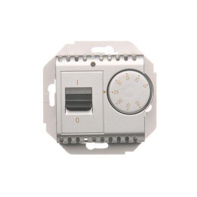 Simon 54 Regulator temperatury z czujnikiem wewnętrznym 16(2) A 230V. Montaż na wkręty srebrny mat DRT10W.02/43 KONTAKT (DRT10W.02/43)