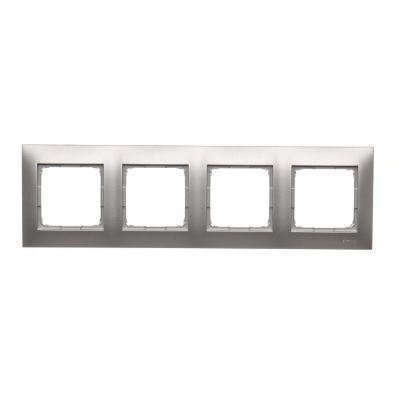 Simon 54 Premium Ramka 4-krotna PREMIUM IP20 / IP44 srebrny mat DR4/43 KONTAKT (DR4/43)
