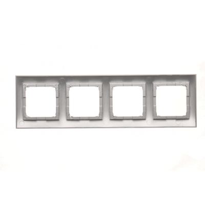 Simon 54 Premium Ramka 4-krotna PREMIUM IP20 / IP44 srebrny mat DR4/43 KONTAKT (DR4/43)