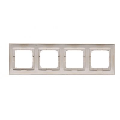 Simon 54 Premium Ramka 4-krotna PREMIUM IP20 / IP44 złoty mat DR4/44 KONTAKT (DR4/44)