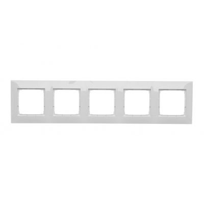 Simon 54 Premium Ramka 5-krotna PREMIUM IP20 / IP44 biały DR5/11 KONTAKT (DR5/11)