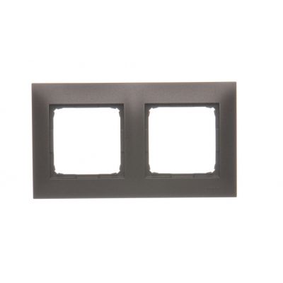 Simon 54 Premium Ramka 2-krotna PREMIUM do puszek karton-gips IP20 / IP44 brąz mat DRK2/46 KONTAKT (DRK2/46)