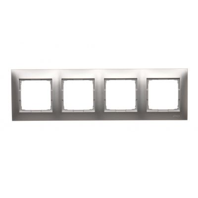 Simon 54 Premium Ramka 4-krotna PREMIUM do puszek karton-gips IP20 / IP44 srebrny mat DRK4/43 KONTAKT (DRK4/43)