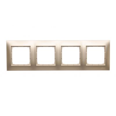 Simon 54 Premium Ramka 4-krotna PREMIUM do puszek karton-gips IP20 / IP44 złoty mat DRK4/44 KONTAKT (DRK4/44)