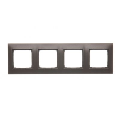 Simon 54 Premium Ramka 4-krotna PREMIUM do puszek karton-gips IP20 / IP44 brąz mat DRK4/46 KONTAKT (DRK4/46)