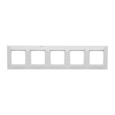 Simon 54 Premium Ramka 5-krotna PREMIUM do puszek karton-gips IP20 / IP44 biały DRK5/11 KONTAKT (DRK5/11)