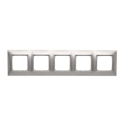 Simon 54 Premium Ramka 5-krotna PREMIUM do puszek karton-gips IP20 / IP44 srebrny mat DRK5/43 KONTAKT (DRK5/43)