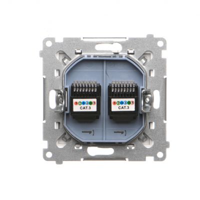 Simon 55 Gniazdo telefoniczne podwójne RJ12 Biały mat TF2.01/111 KONTAKT (TF2.01/111)