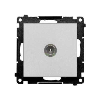 Simon 55 Gniazdo antenowe TV pojedyncze Do instalacji indywidualnych Aluminium mat TAK1.01/143 KONTAKT (TAK1.01/143)