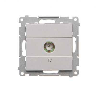 Simon 55 Gniazdo antenowe TV pojedyncze Do instalacji indywidualnych Aluminium mat TAK1.01/143 KONTAKT (TAK1.01/143)