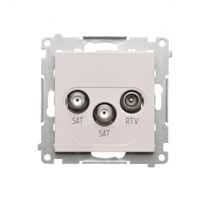 Simon 55 Gniazdo antenowe satelitarne podwójne SAT-SAT-RTV 2x Wejście: 5 MHz÷2,4 GHz Jasnoszary mat TASK2.01/114 KONTAKT (TASK2.01/114)