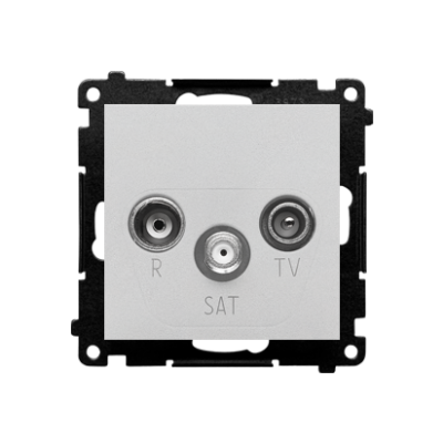 Simon 55 Gniazdo antenowe R-TV-SAT końcowe/zakończeniowe 1x Wejście: 5 MHz÷2,4 GHz Aluminium mat TASK.01/143 KONTAKT (TASK.01/143)