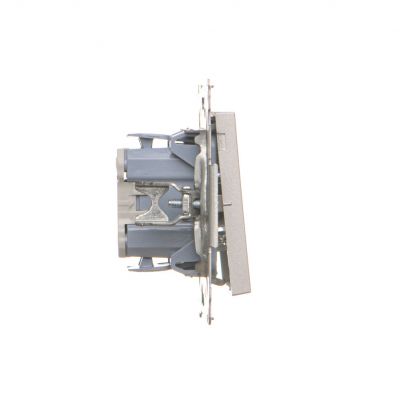 Simon 55 Przycisk zwierny /dzwonek/ z podświetleniem LED szybkozłączka Aluminium mat TD1L.01/143 KONTAKT (TD1L.01/143)