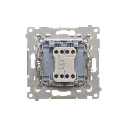 Simon 55 Przycisk zwierny /dzwonek/ z podświetleniem LED szybkozłączka Aluminium mat TD1L.01/143 KONTAKT (TD1L.01/143)