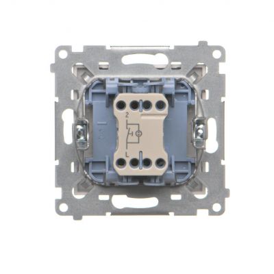 Simon 55 Przycisk zwierny /dzwonek/ z podświetleniem LED szybkozłączka Szampański mat TD1L.01/144 KONTAKT (TD1L.01/144)