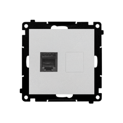 Simon 55 Gniazdo telefoniczne pojedyncze RJ12 Aluminium mat TF1.01/143 KONTAKT (TF1.01/143)