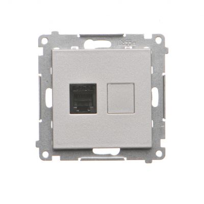 Simon 55 Gniazdo telefoniczne pojedyncze RJ12 Aluminium mat TF1.01/143 KONTAKT (TF1.01/143)