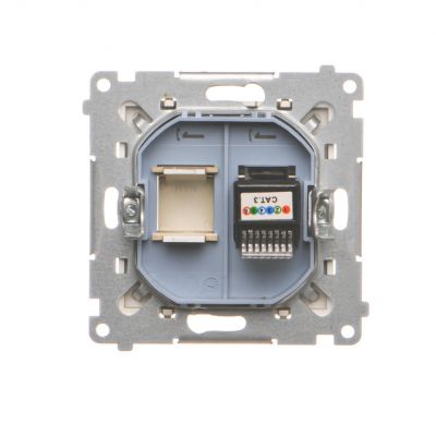 Simon 55 Gniazdo telefoniczne pojedyncze RJ12 Szampański mat TF1.01/144 KONTAKT (TF1.01/144)