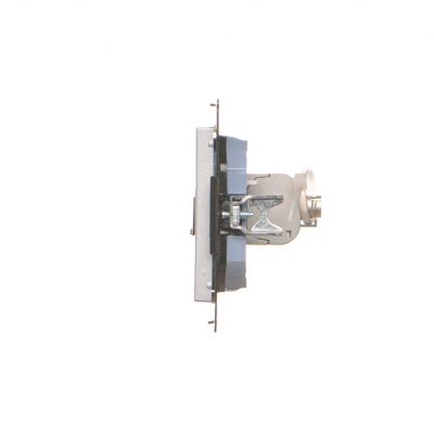 Simon 55 Gniazdo komputerowe pojedyncze RJ45 kategoria 6 ekranowane z przesłoną przeciwkurzową Aluminium mat T61E.01/143 KONTAKT (T61E.01/143)
