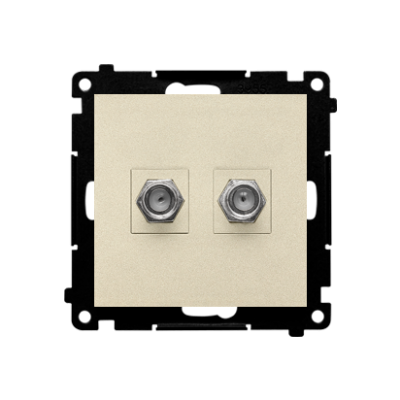 Simon 55 Gniazdo antenowe typu /F/ podwójne Do instalacji indywidualnych Szampański mat TASF2.01/144 KONTAKT (TASF2.01/144)