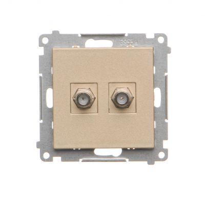 Simon 55 Gniazdo antenowe typu /F/ podwójne Do instalacji indywidualnych Szampański mat TASF2.01/144 KONTAKT (TASF2.01/144)