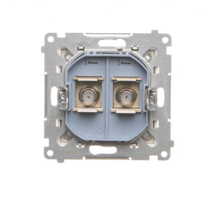 Simon 55 Gniazdo antenowe typu /F/ podwójne Do instalacji indywidualnych Szampański mat TASF2.01/144 KONTAKT (TASF2.01/144)