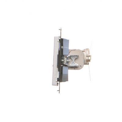 Simon 55 Gniazdo komputerowe podwójne RJ45 kategoria 6 ekranowane z przesłoną przeciwkurzową Aluminium mat T62E.01/143 KONTAKT (T62E.01/143)