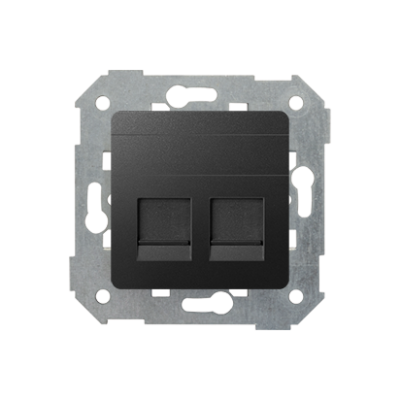 Simon 82 Pokrywa 2x gniazdo RJ45 płaska z żaluzjami grafit 82006-38 KONTAKT (82006-38)