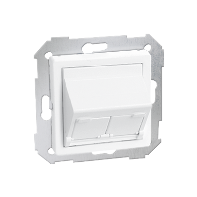 Simon 82 Pokrywa 2x gniazdo RJ45 skośna z żaluzjami . !Wymagane adaptery 2x75001-39 biały 82579-30 KONTAKT (82579-30)