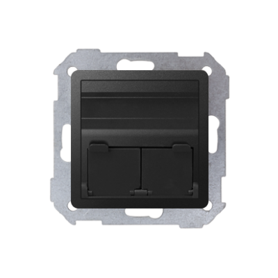 Simon 82 Pokrywa 2x gniazdo RJ45 skośna z żaluzjami . !Wymagane adaptery 2x75001-39 grafit 82579-38 KONTAKT (82579-38)