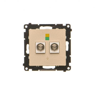 Simon 55 Gniazdo ekwipotencjalne podwójne Szampański mat TGEK2.01/144 KONTAKT (TGEK2.01/144)