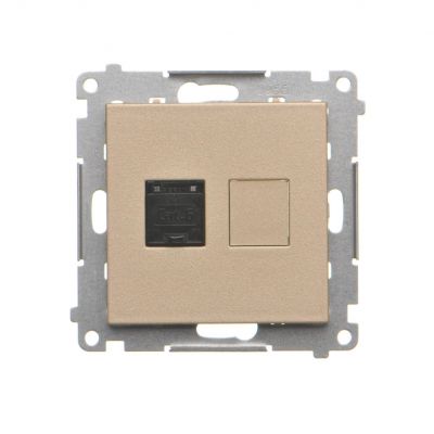 Simon 55 Gniazdo komputerowe pojedyncze RJ45 kategoria 6 z przesłoną przeciwkurzową Szampański mat T61.01/144 KONTAKT (T61.01/144)