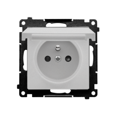 Simon 55 Gniazdo wtyczkowe do wersji IP44 bez uszczelki szybkozłączka Klapka W kolorze pokrywy Aluminium mat TGZ1BCUZ.01/143 KONTAKT (TGZ1BCUZ.01/143)