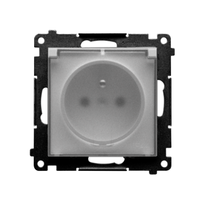 Simon 55 Gniazdo wtyczkowe do wersji IP44 bez uszczelki szybkozłączka Klapka transparentna Aluminium mat TGZ1BCUZ.01/143A KONTAKT (TGZ1BCUZ.01/143A)