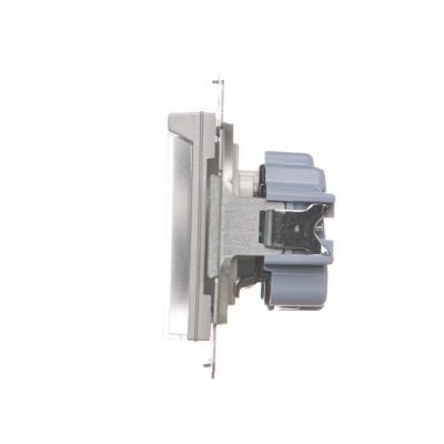 Simon 55 Gniazdo wtyczkowe do wersji IP44 bez uszczelki szybkozłączka Klapka transparentna Aluminium mat TGZ1BCUZ.01/143A KONTAKT (TGZ1BCUZ.01/143A)