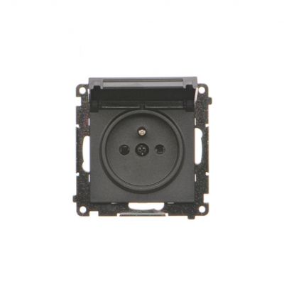 Simon 55 Gniazdo wtyczkowe do wersji IP44 bez uszczelki szybkozłączka Klapka W kolorze pokrywy Czarny mat TGZ1BCUZ.01/149 KONTAKT (TGZ1BCUZ.01/149)