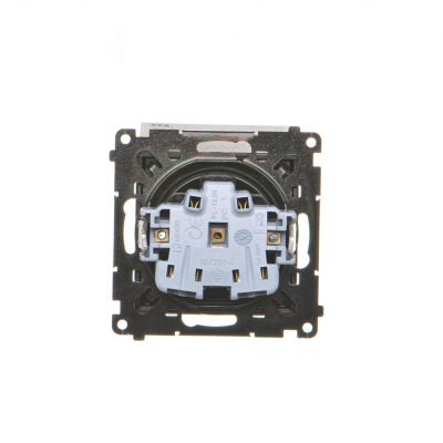 Simon 55 Gniazdo wtyczkowe do wersji IP44 bez uszczelki szybkozłączka Klapka W kolorze pokrywy Czarny mat TGZ1BCUZ.01/149 KONTAKT (TGZ1BCUZ.01/149)